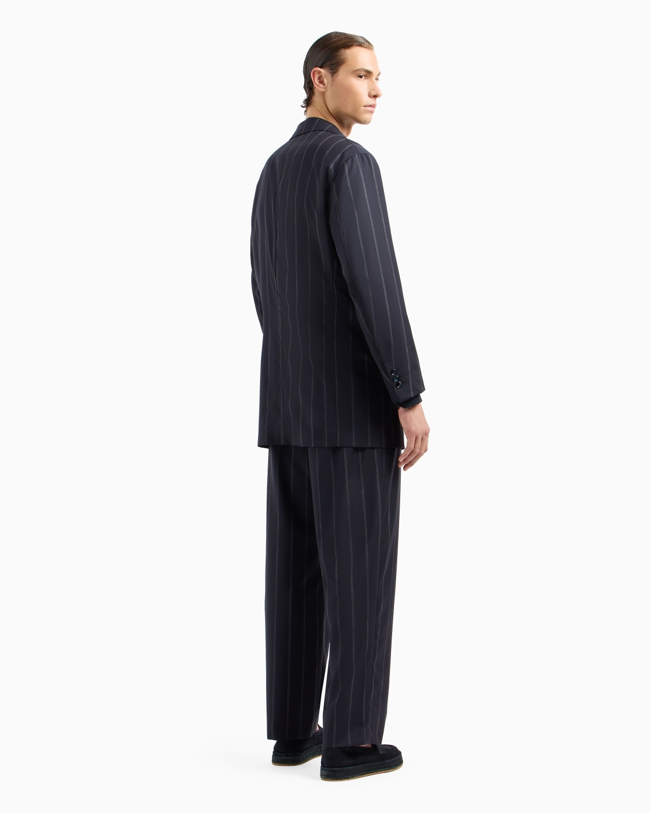 HERITAGE LINE DOUBLE-BREASTED PINSTRIPED SUIT IN VIRGIN WOOL - 3