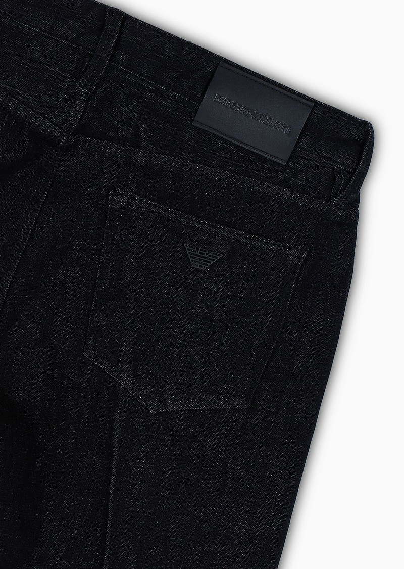 J75 slim-fit jeans in marble-wash, jersey fleece-feel stretch denim 6