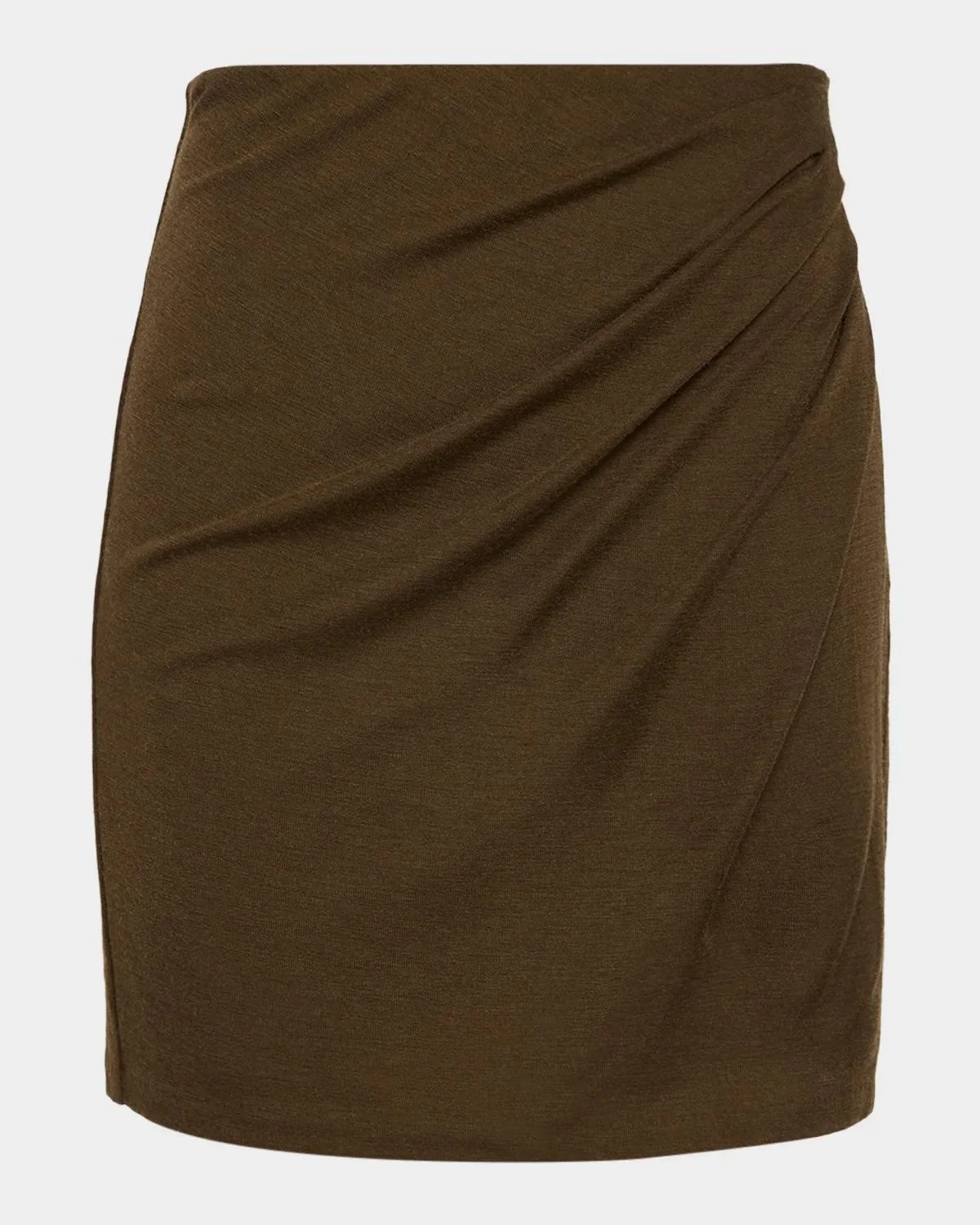 Side-Drape Wool-Blend Mini Skirt - 1