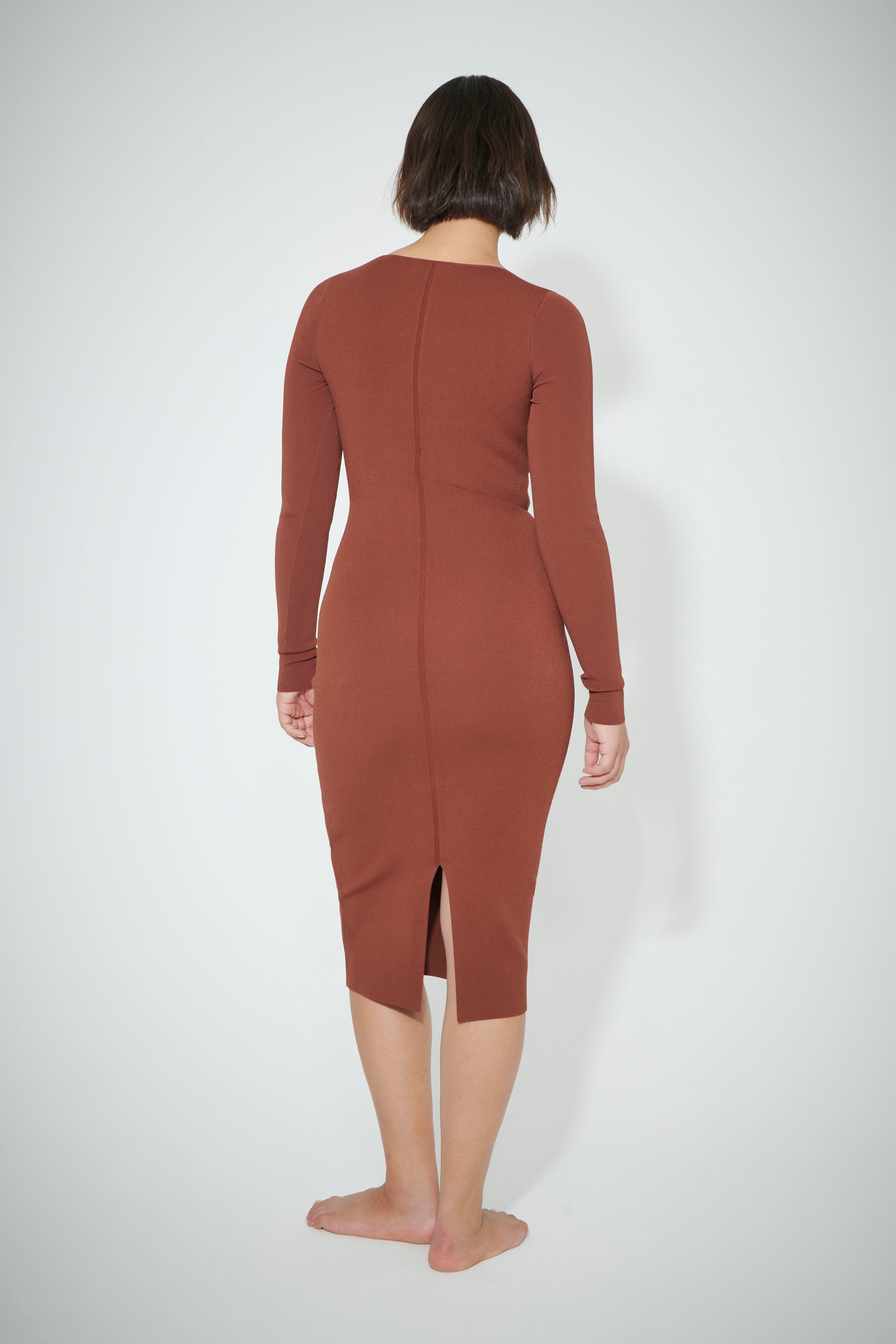 Fitted square neck dress