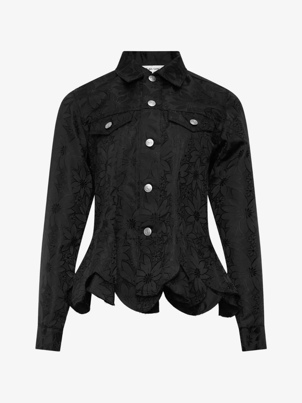 floral-jacquard layered jacket - 1