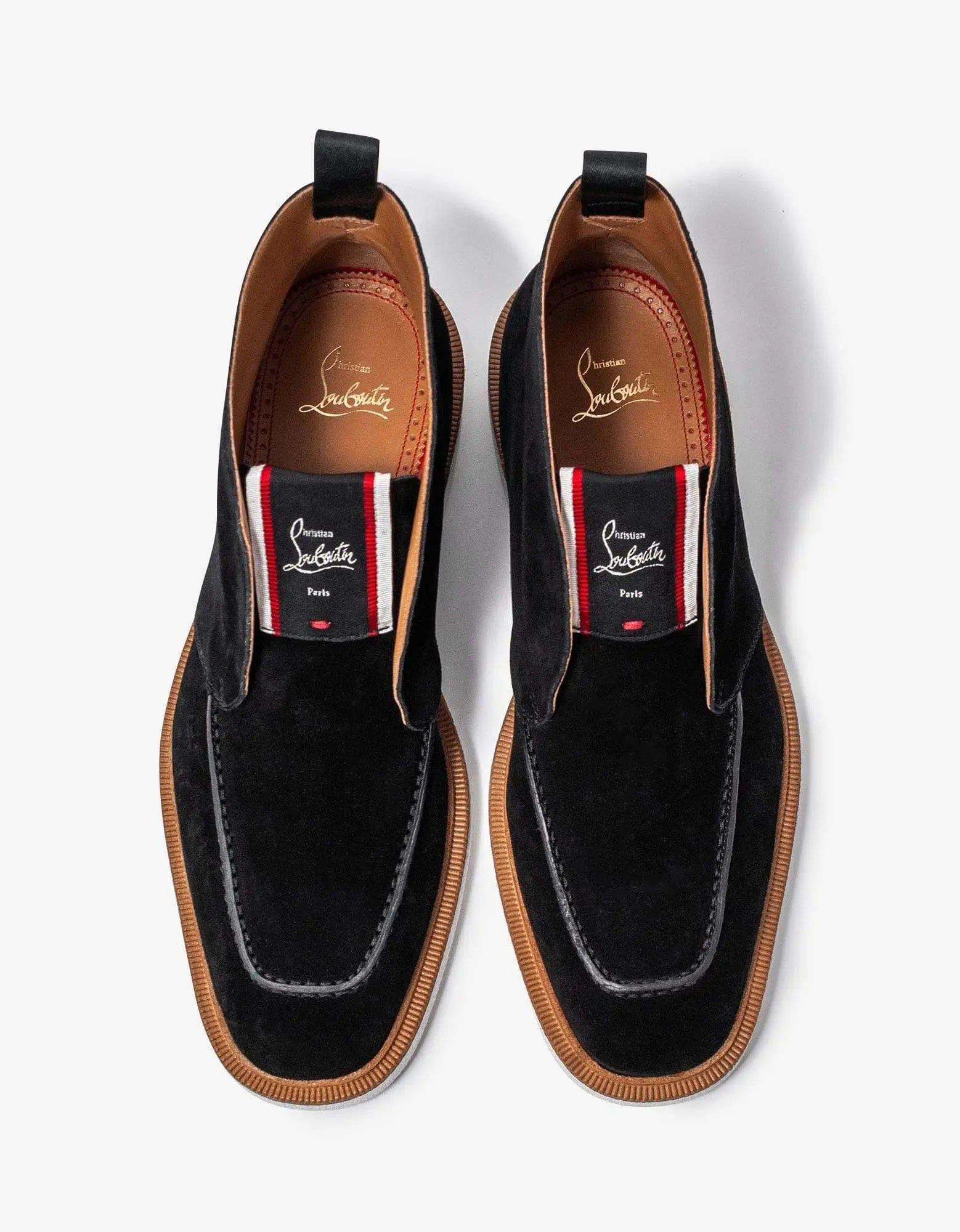 Christian Louboutin Citycrepe Black Suede Ankle Boots - 6