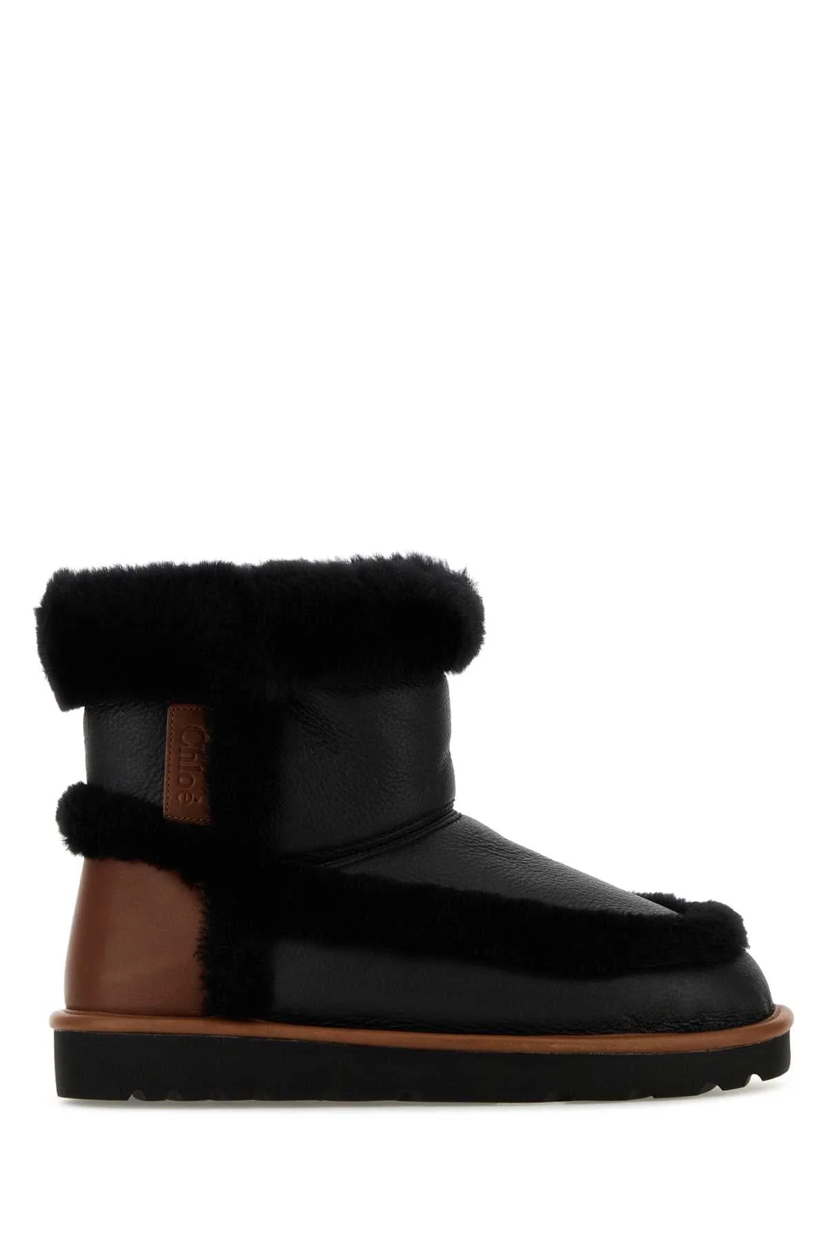 Chloe Women Black Shearling Dolcie Ankle Boots - 1