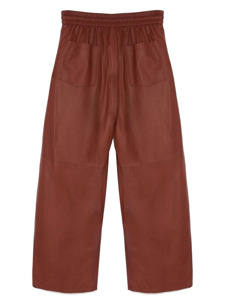 Yves Salomon leather wide-leg trousers outlook