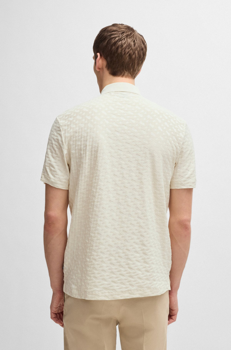 COTTON POLO SHIRT WITH TONAL MONOGRAM JACQUARD 5