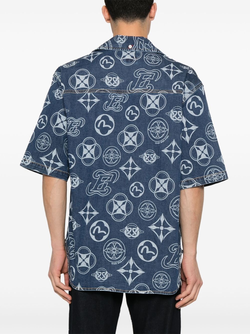 monogram denim shirt - 4