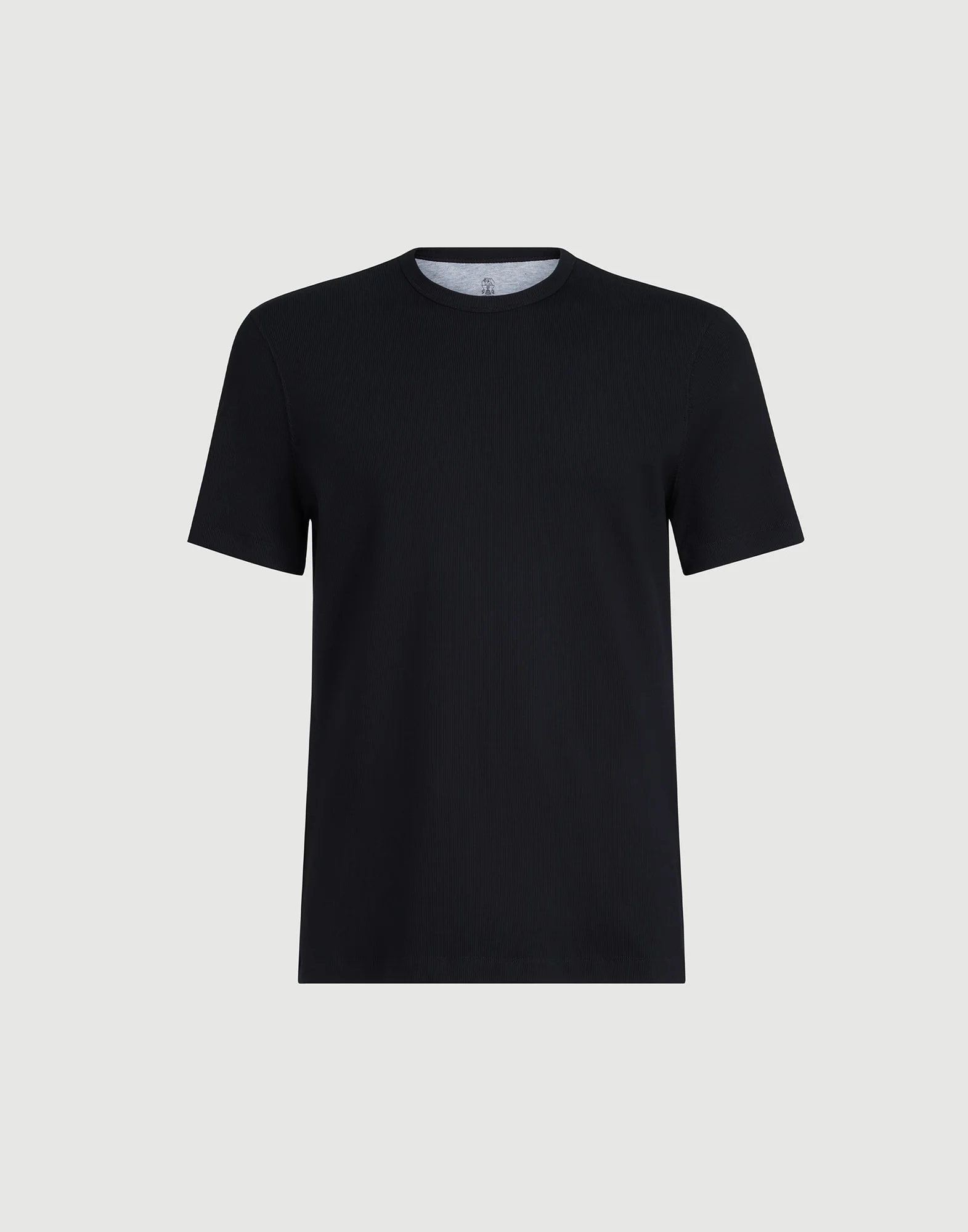 Stretch cotton and modal ribbed jersey crew neck T-shirt - 1