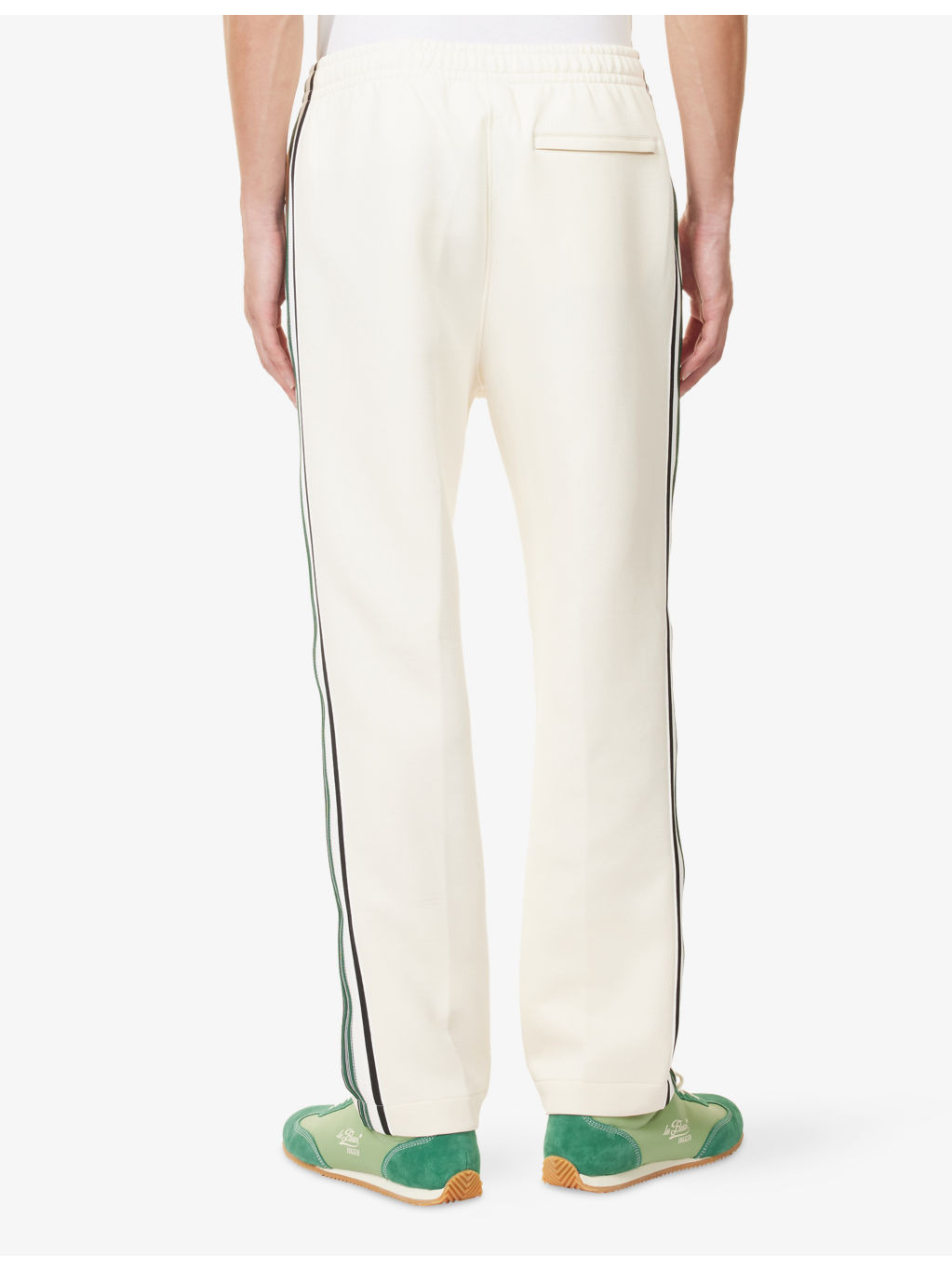 Logo-Patch Side-Stripe Cotton-Blend Track Jogging Bottoms - 4