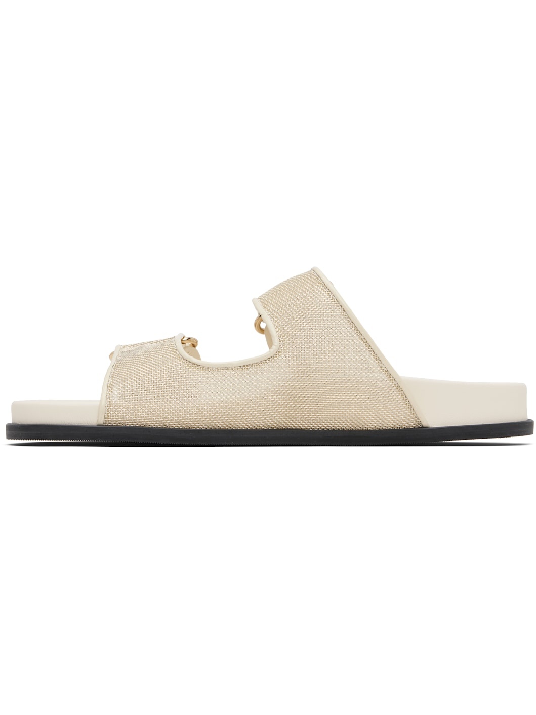 Off-White & Gold Fayence Sandals - 3