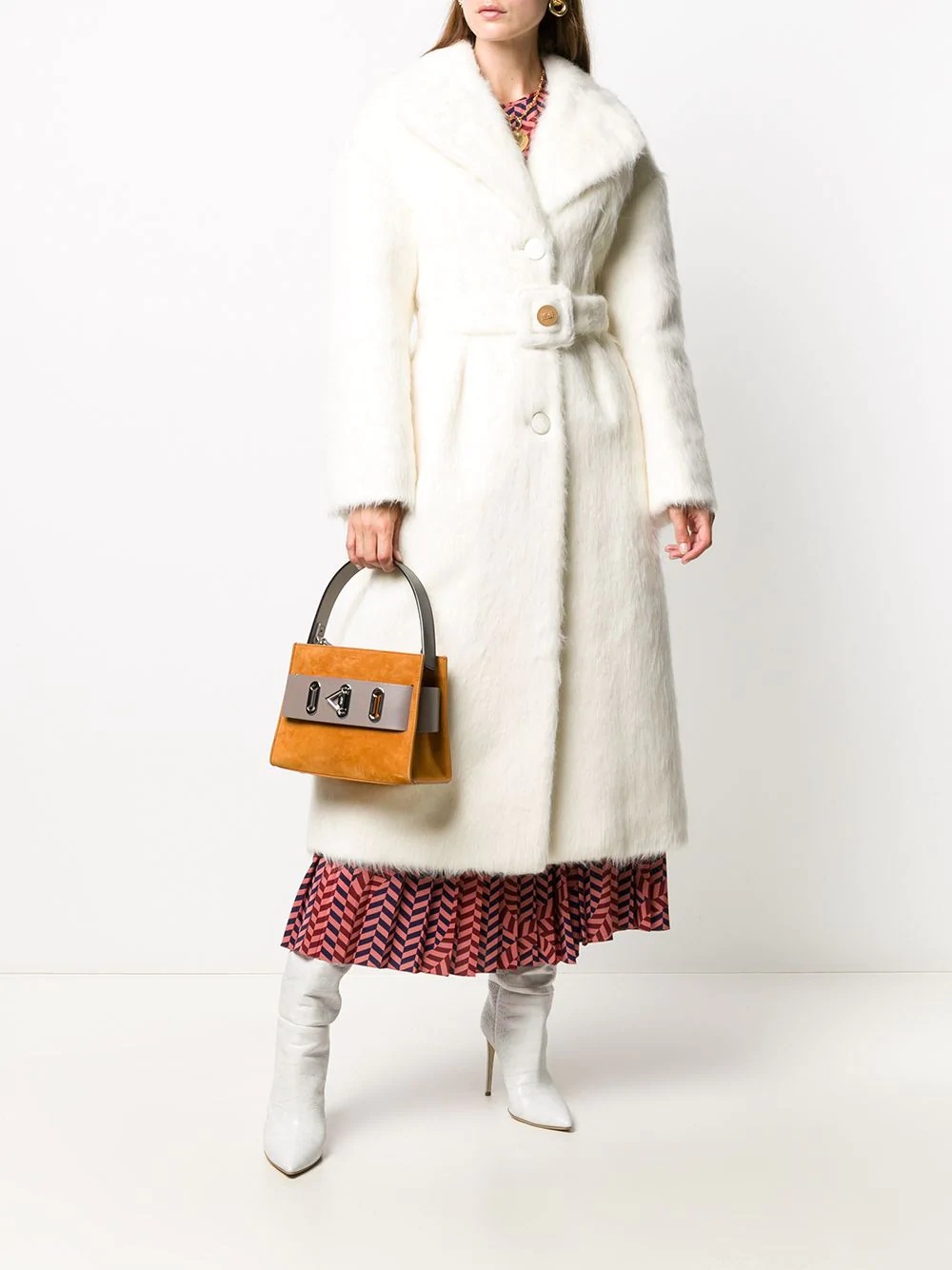 belted wool coat - 2