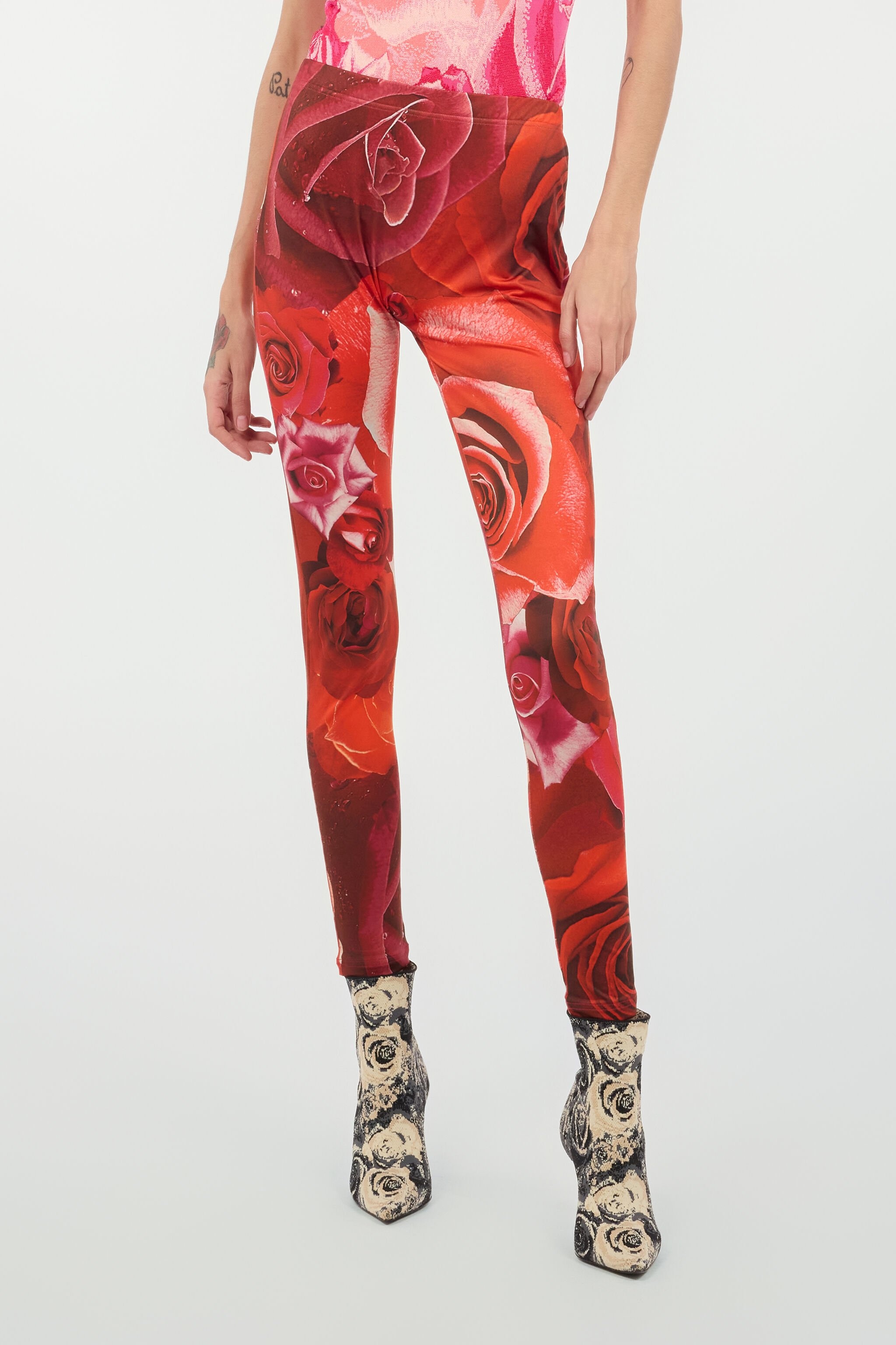 Leggings With Garden Rose Print - 3