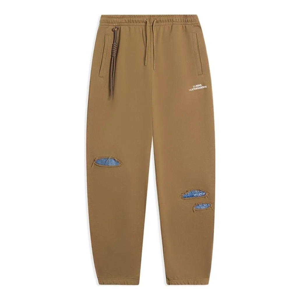 Li-Ning Skateboarding Graphic Sweatpants 'Khaki' AKLS867-3 - 1