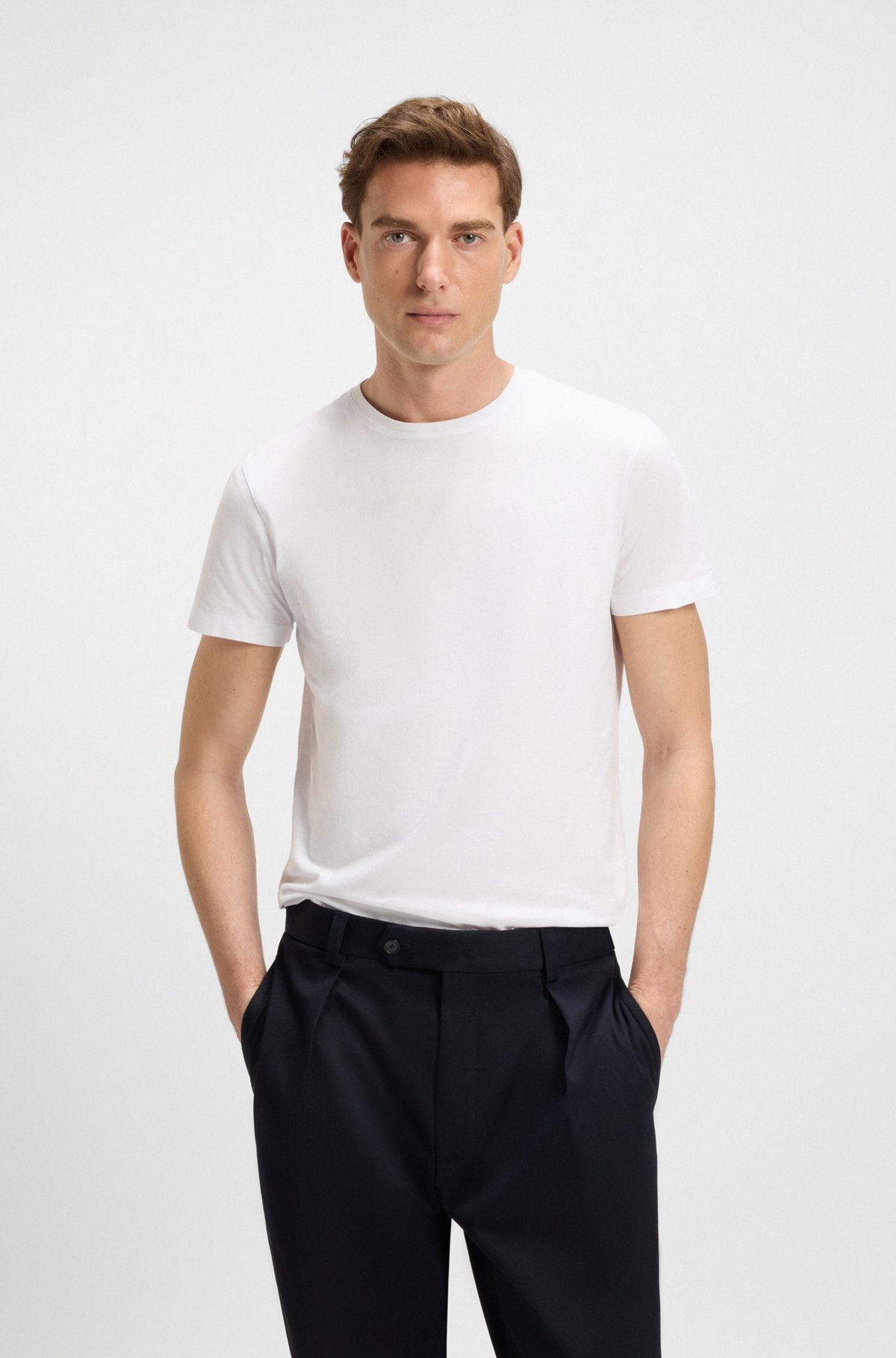BECKHAM X BOSS T-SHIRT IN MERCERISED COTTON - 2