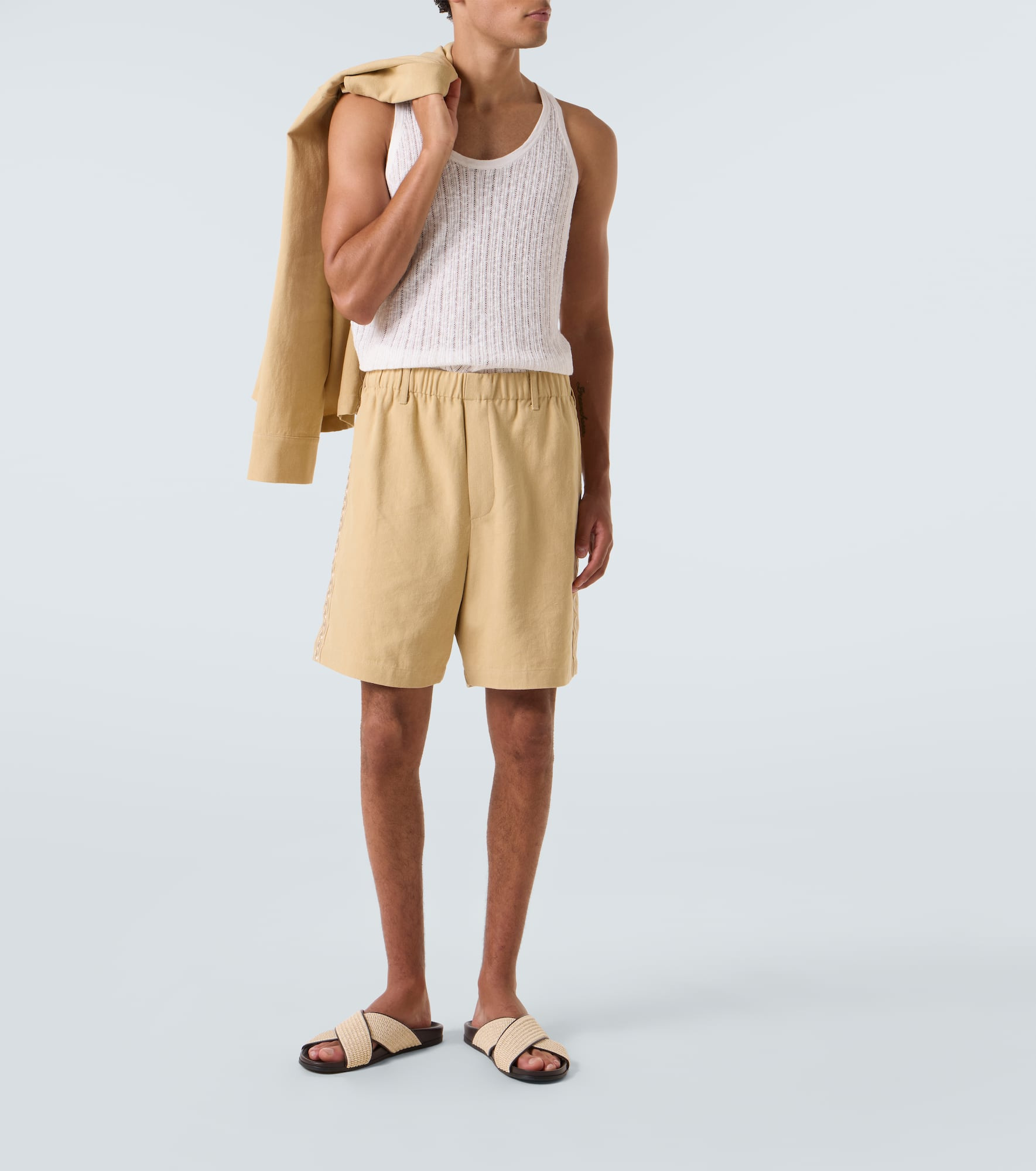 Pointelle cotton and linen tank top - 2