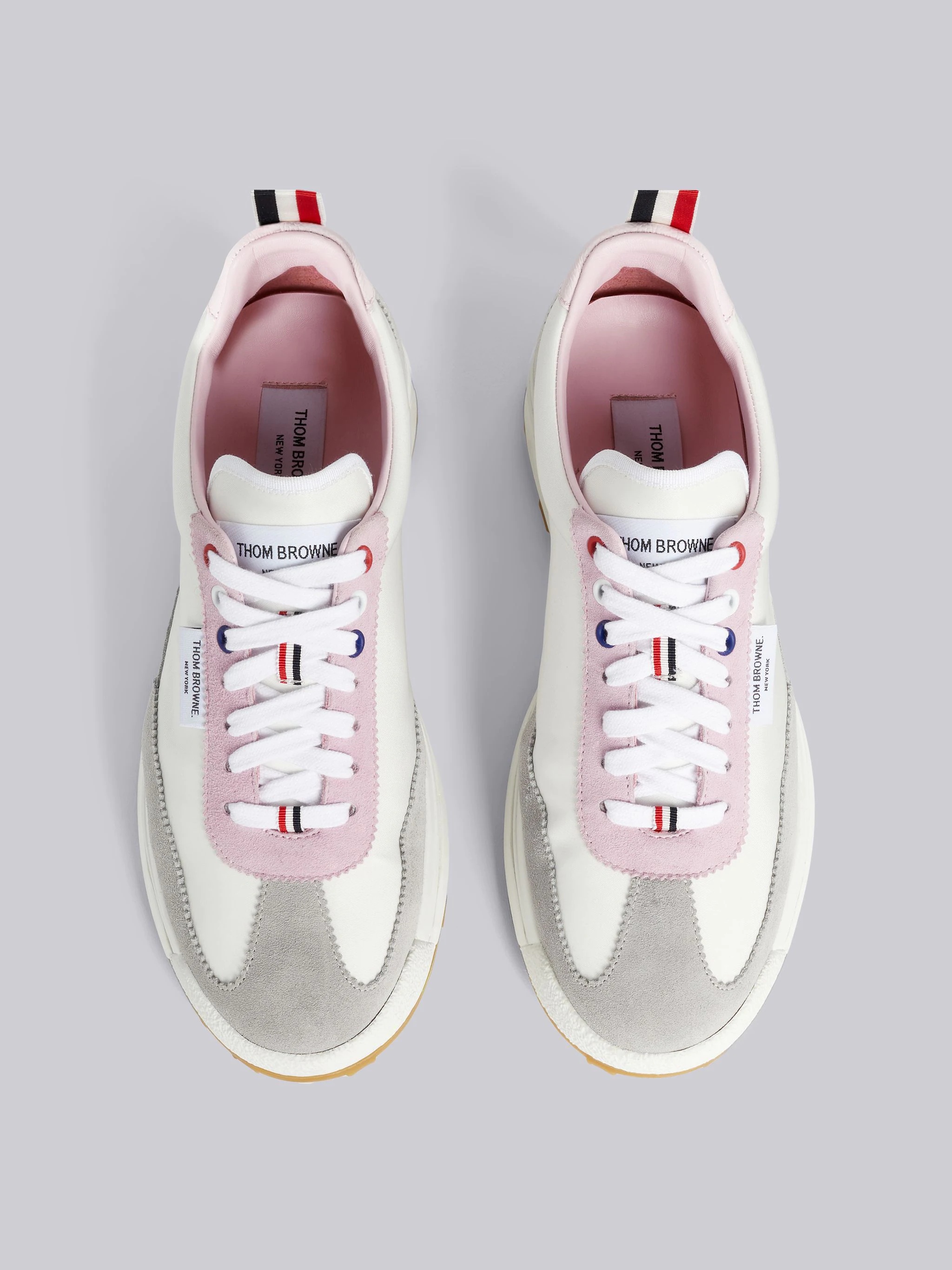 Light Pink Nylon Stripe Lace Loop Tech Runner - 4