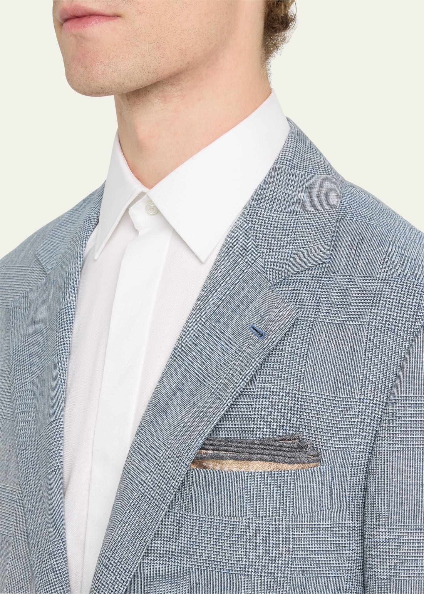 Men's Paid Linen-Wool Suit - 5