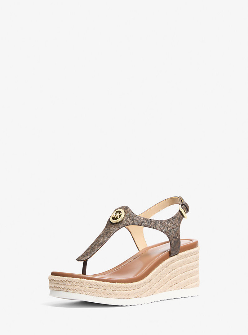 MICHAEL KORS Val Signature Logo Thong Wedge Sandal outlook