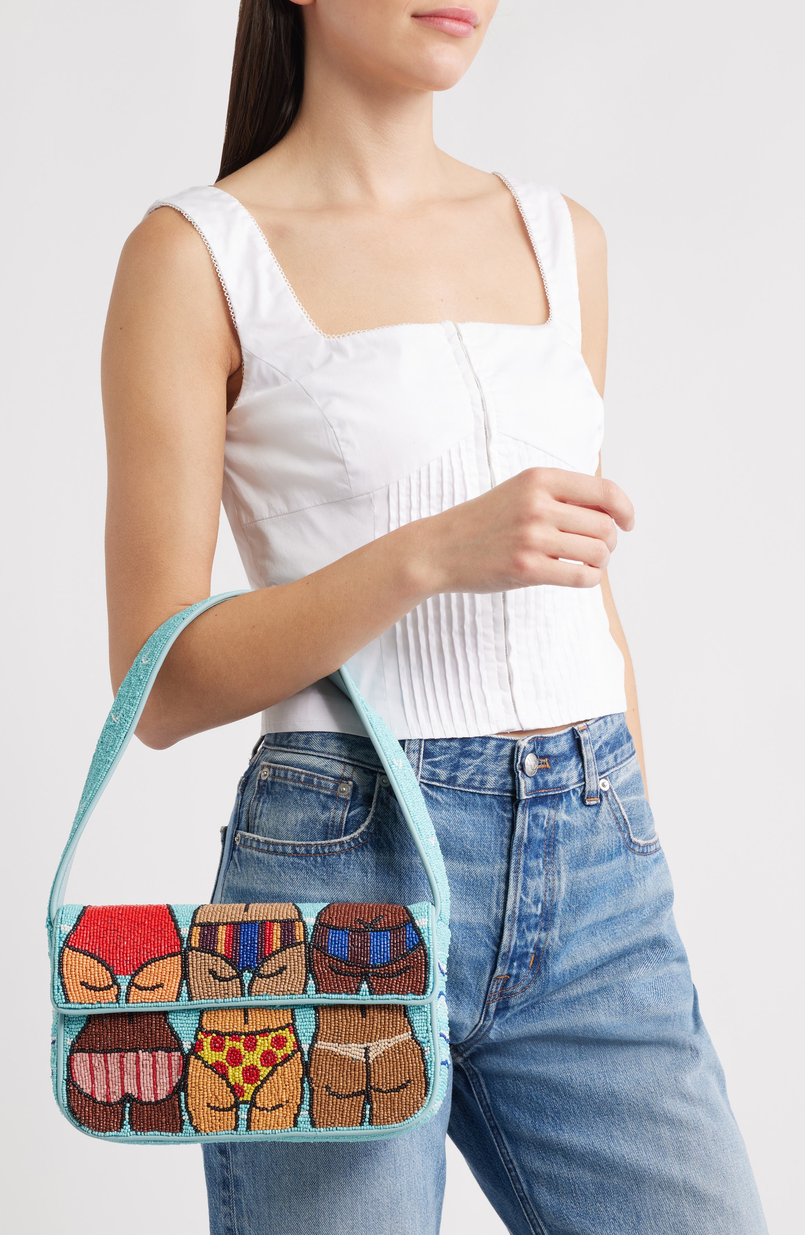 STAUD Tommy Beaded Shoulder Bag in Beach Bums at Nordstrom - 2