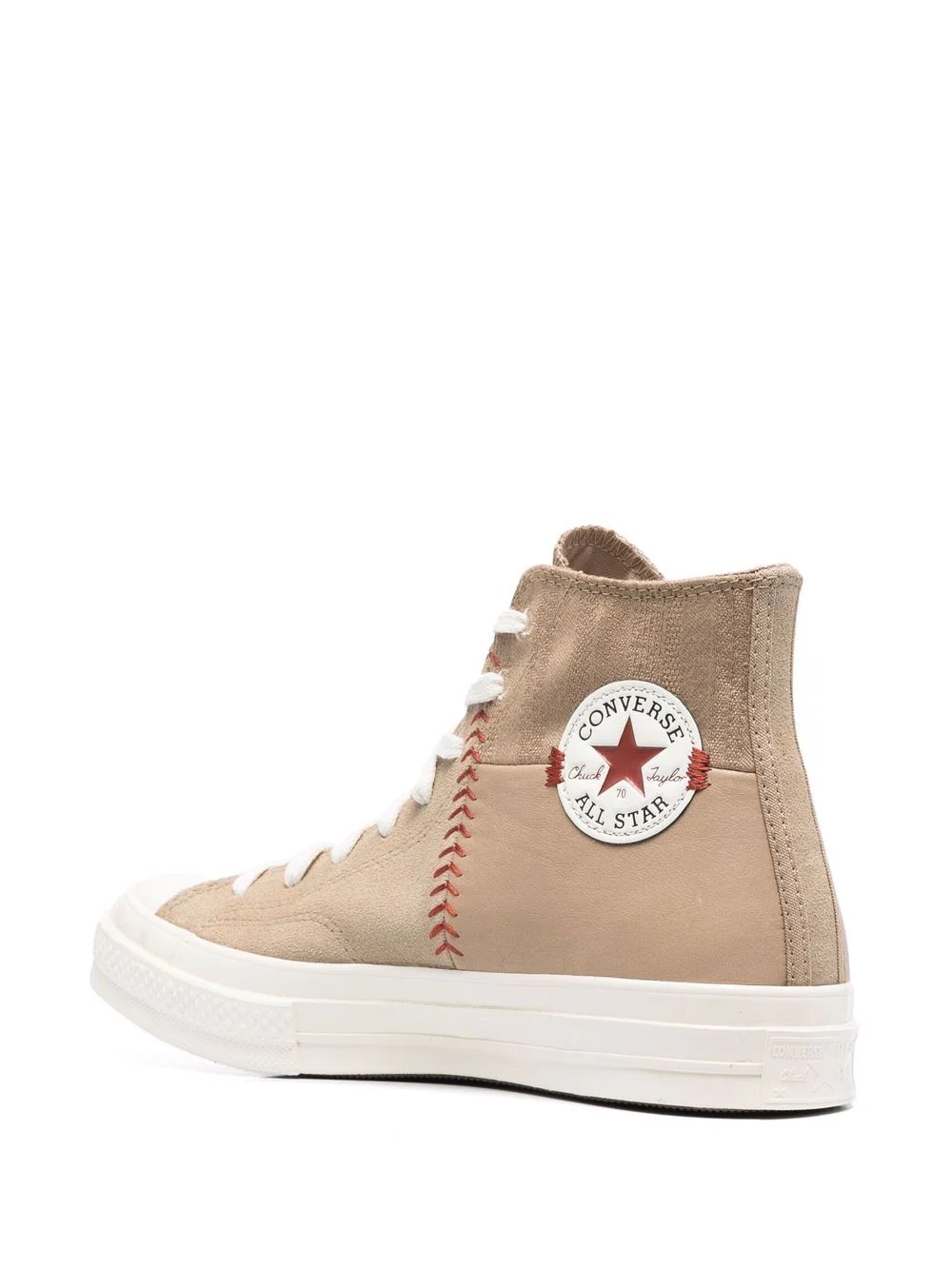 patchwork-stitched high-top sneakers - 3