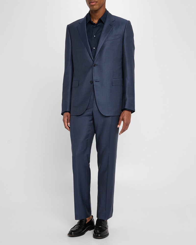 ZEGNA Men's Wool Pinstripe Suit outlook