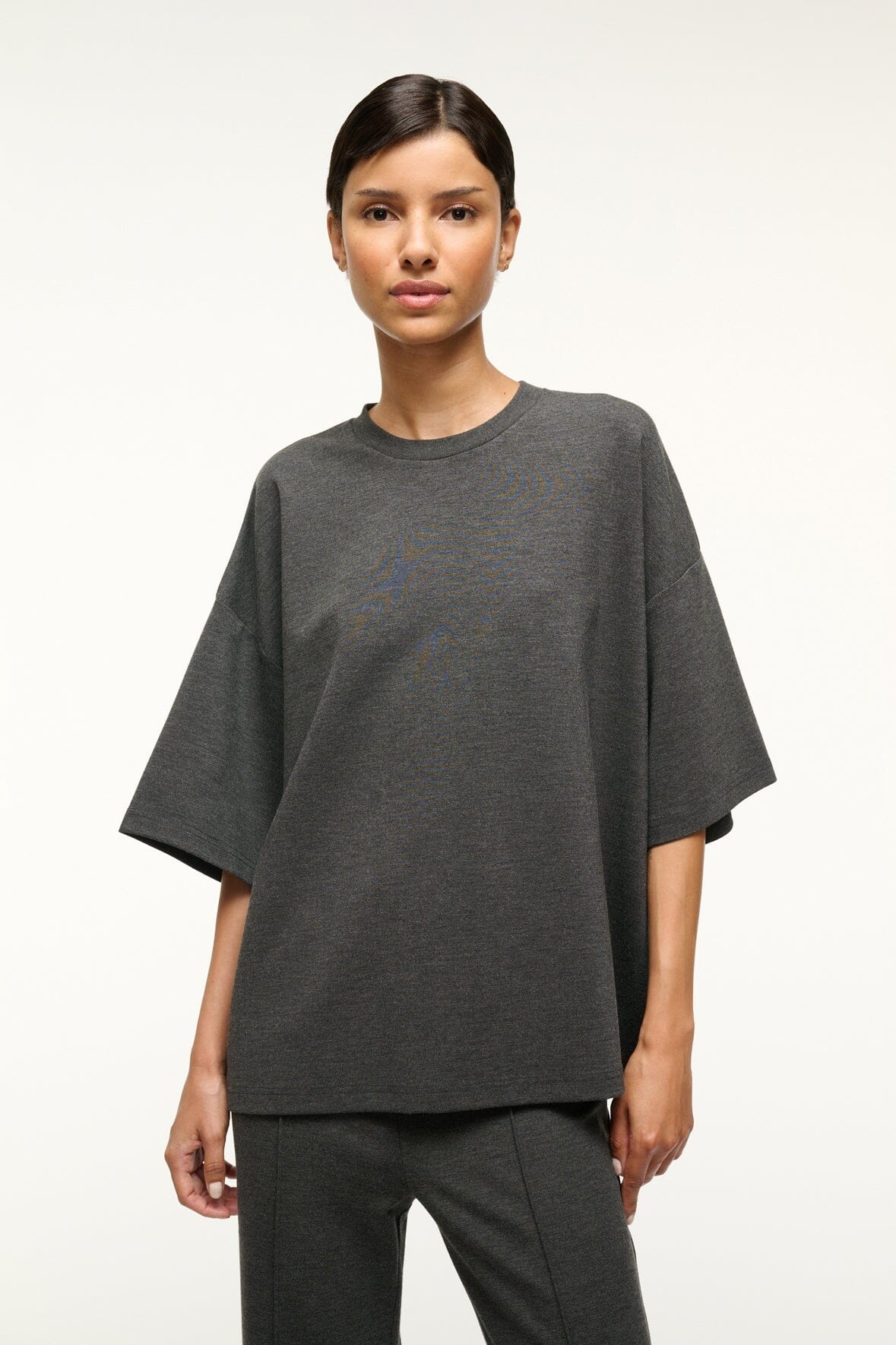 STAUD CAPSULE TOP HEATHER GREY - 2
