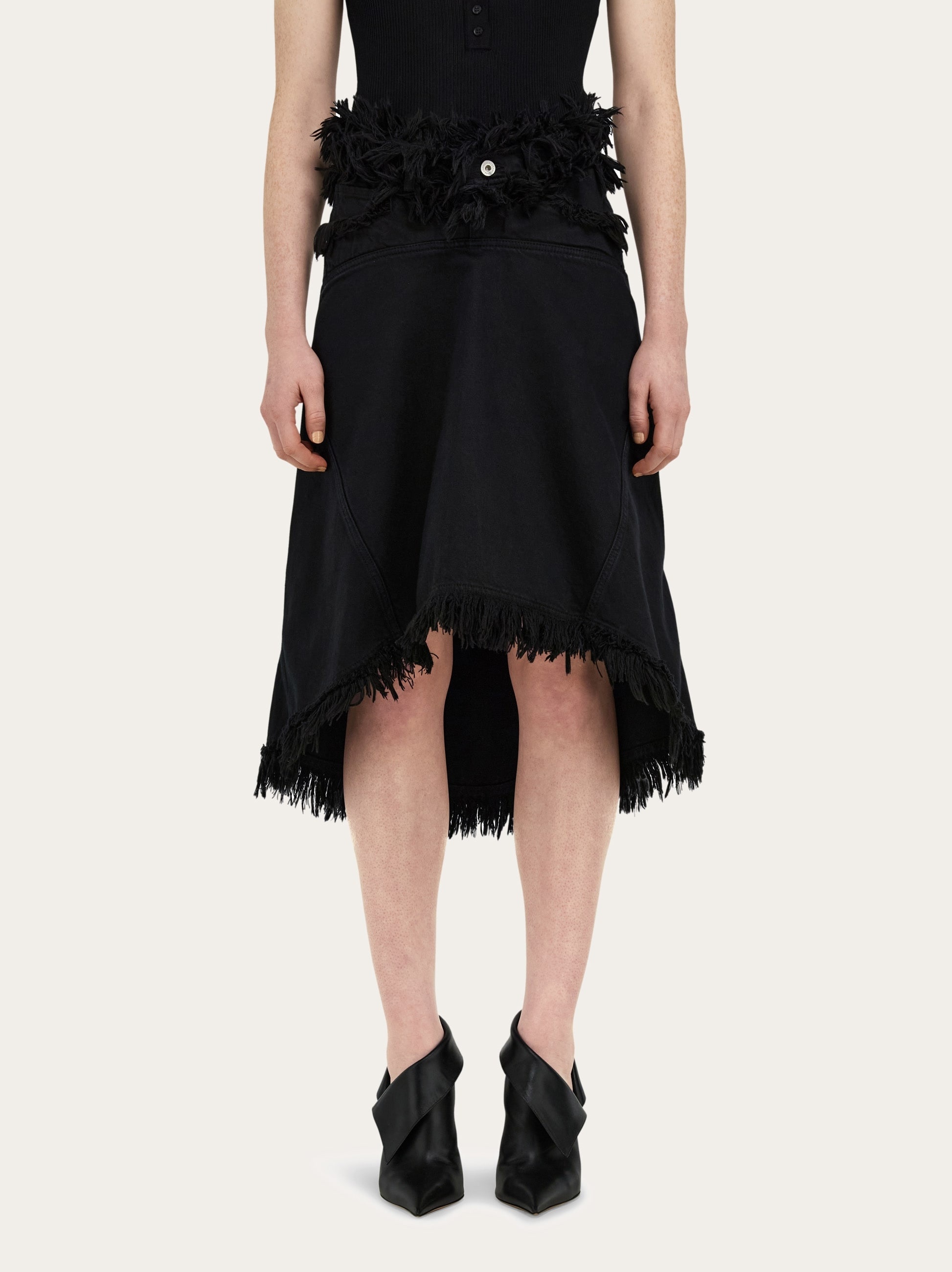 Frayed denim skirt - 2