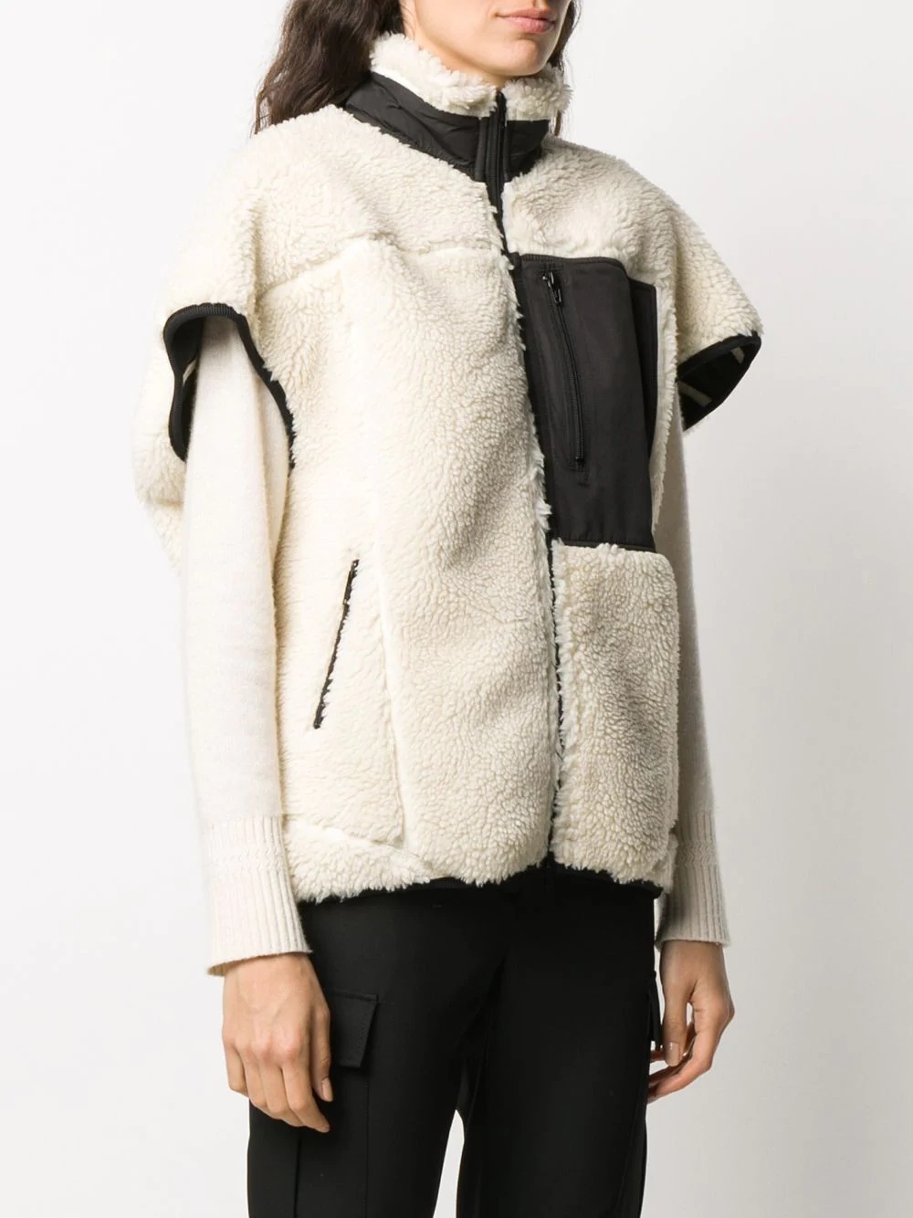 sherpa bonded cocoon vest - 3