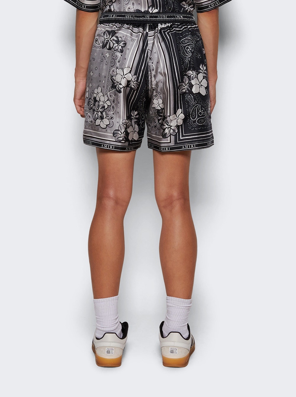 Bandana Floral Shorts Black - 5