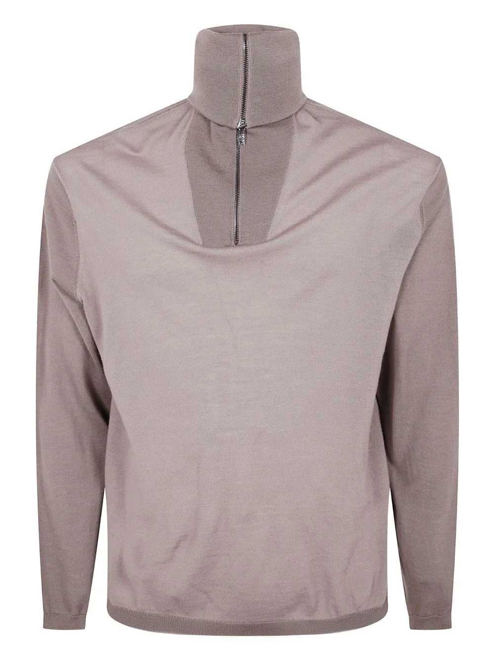 high-neck zip-neck sweatshirt - 1