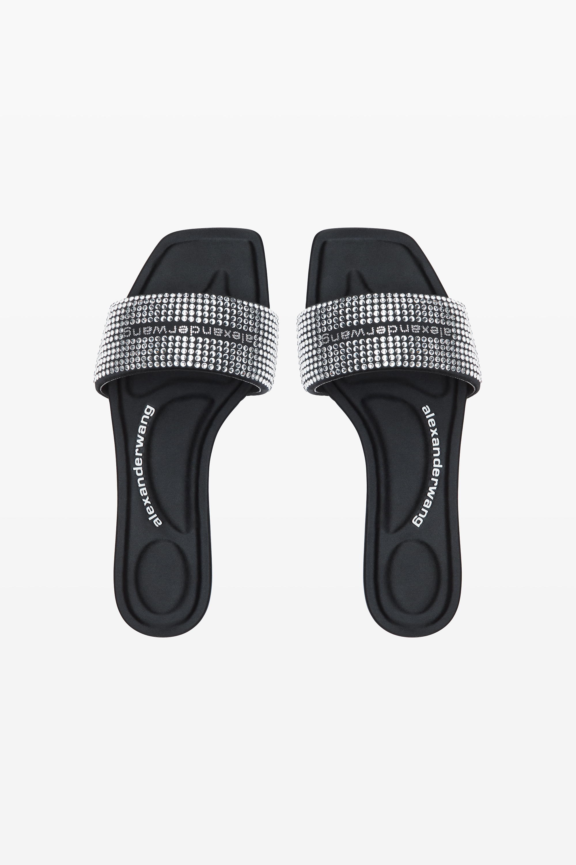 black satin & crystal hotfix vy sandals - 4