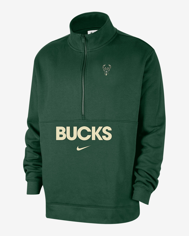 Milwaukee Bucks Club Courtside Men's Nike NBA 1/2-Zip Top 1