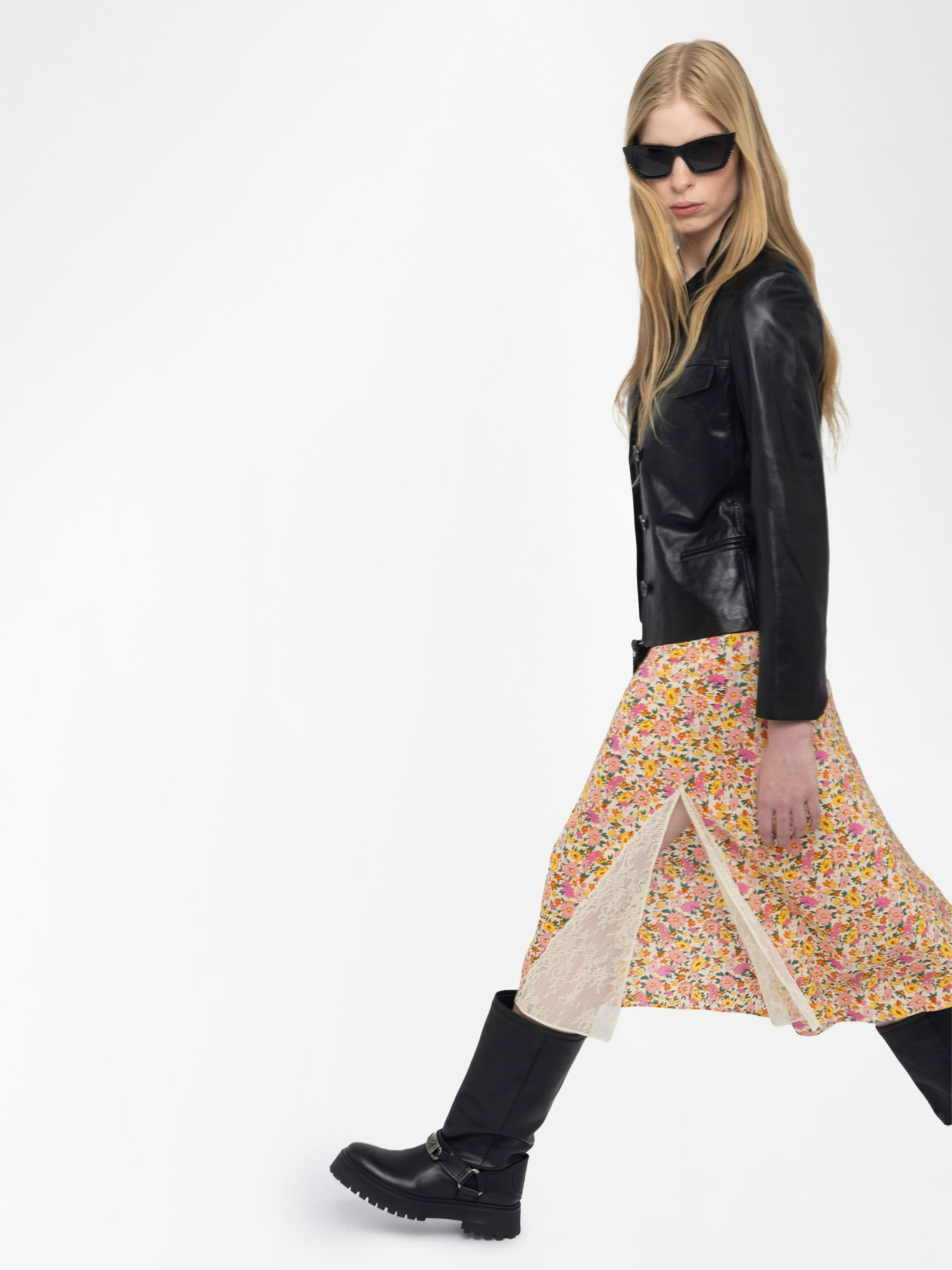 Jayla Womens Floral Midi Skirt - 6