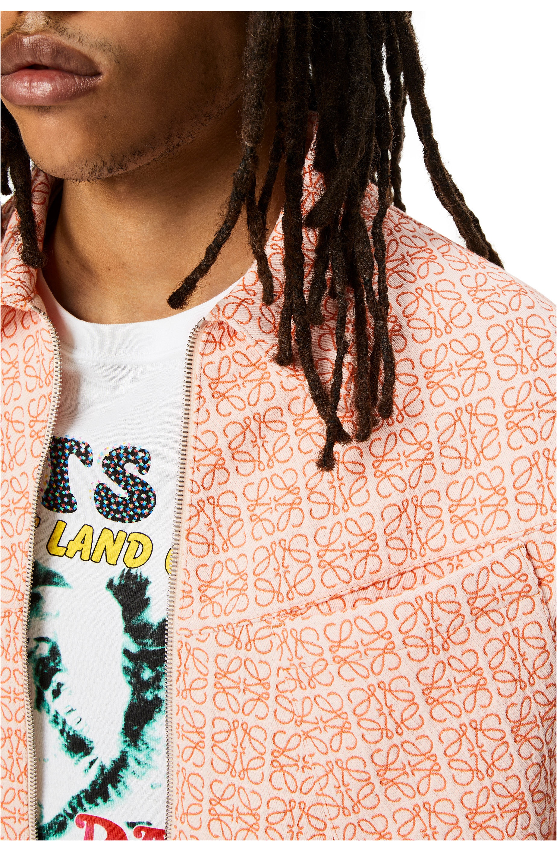 Anagram jacquard zip jacket in cotton - 5