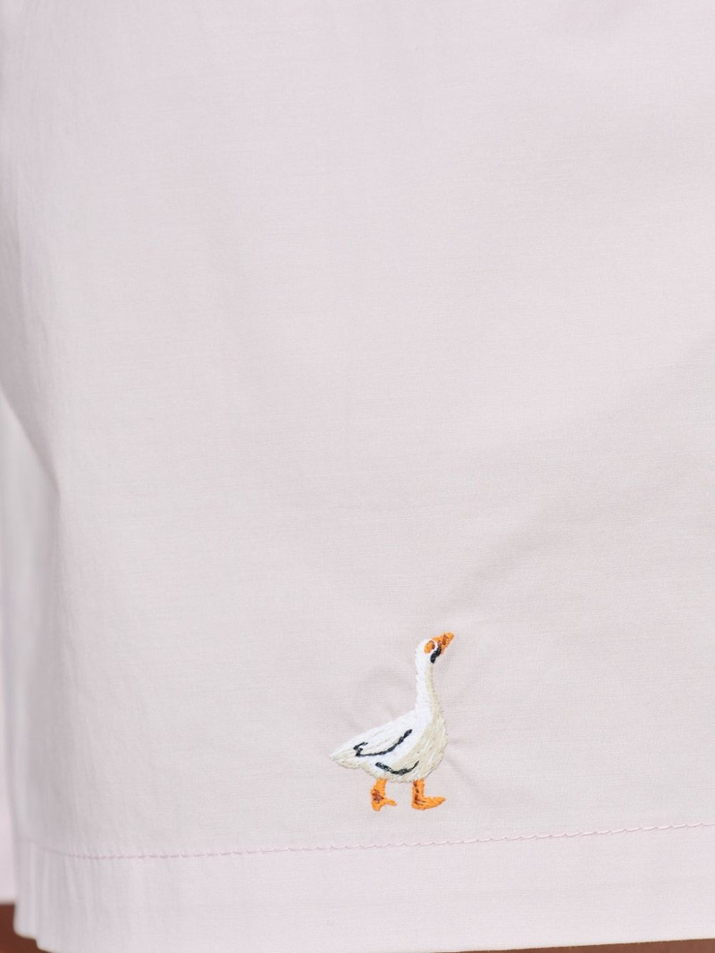 goose-embroidered shorts 5