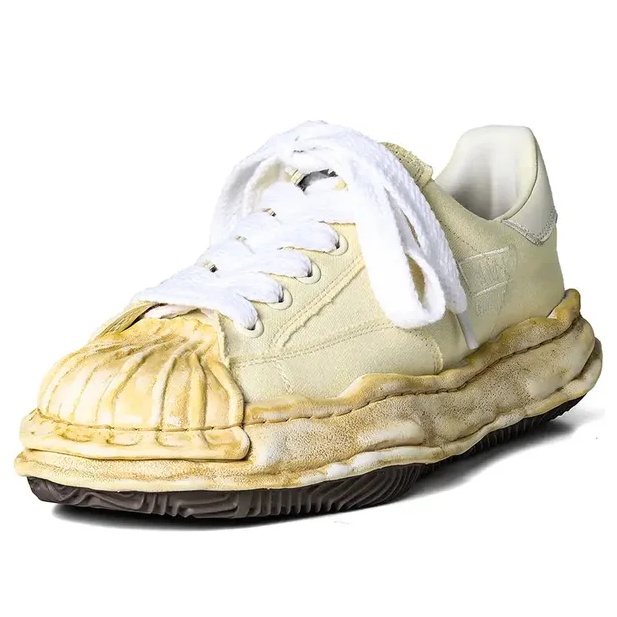 Maison MIHARA YASUHIRO Blakey OG Sole Canvas Over Dyed Low 'White' A12FW719-WHITE - 2