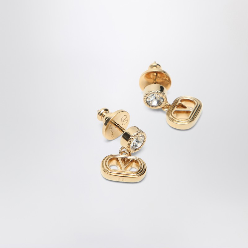 Valentino Garavani Gold Ovalette Earrings With Swarovski Crystals Women - 2