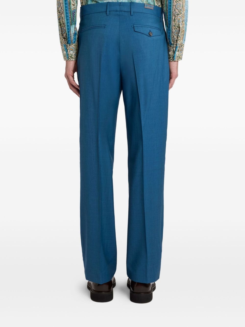 wool straight-leg trousers - 3