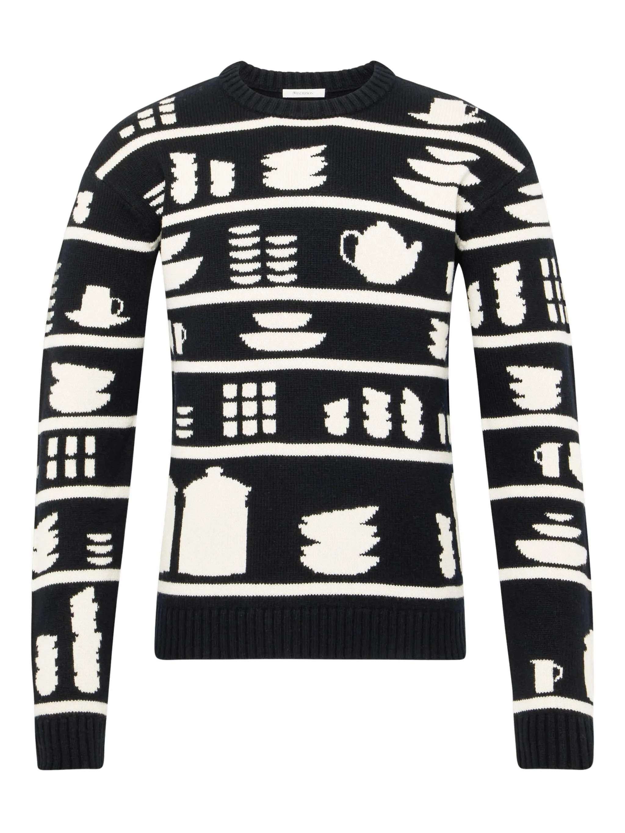 Jw Anderson Tableware-pattern Crew-neck Sweater - 1