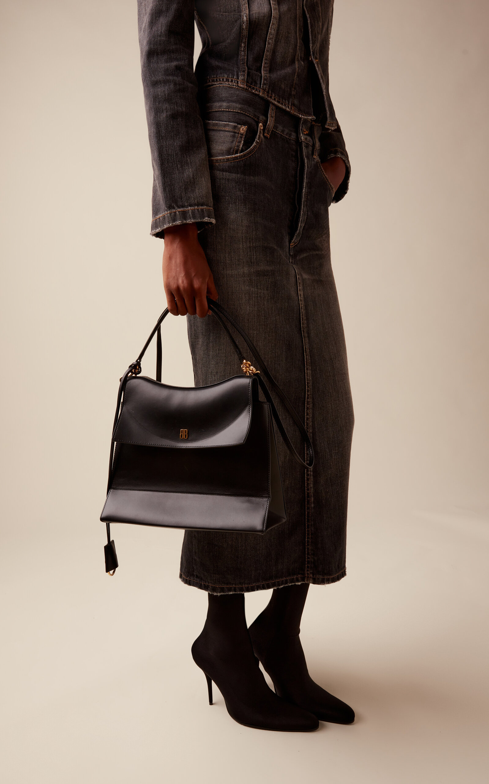 Nano Medium Leather Top Handle Bag black - 2