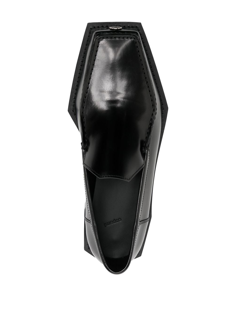 square-toe polished-finish loafer - 4