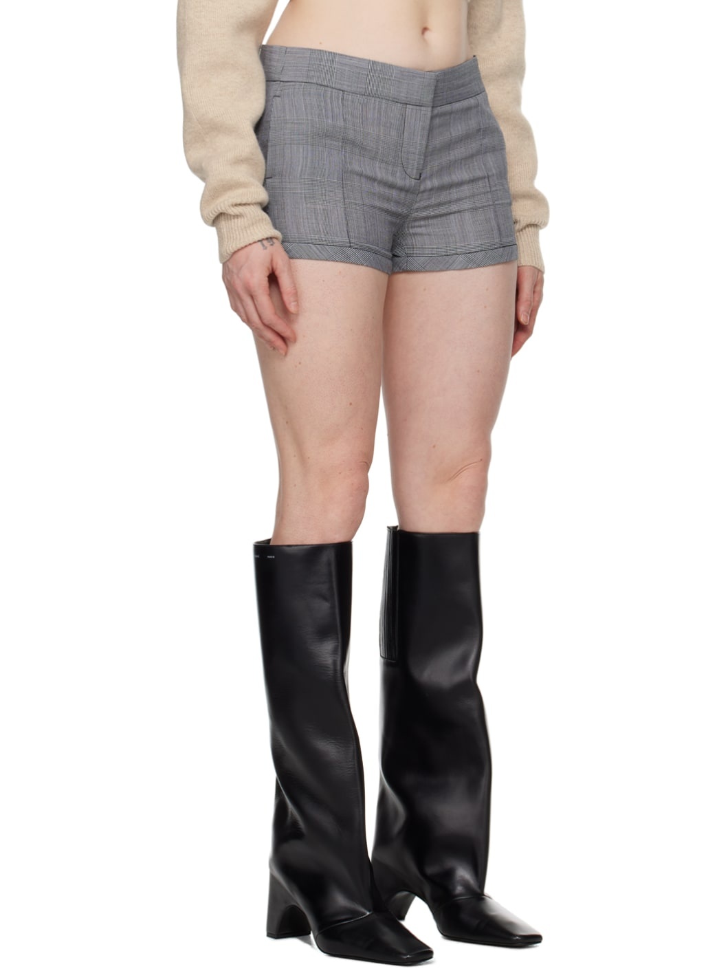 Gray Tailored Shorts - 2