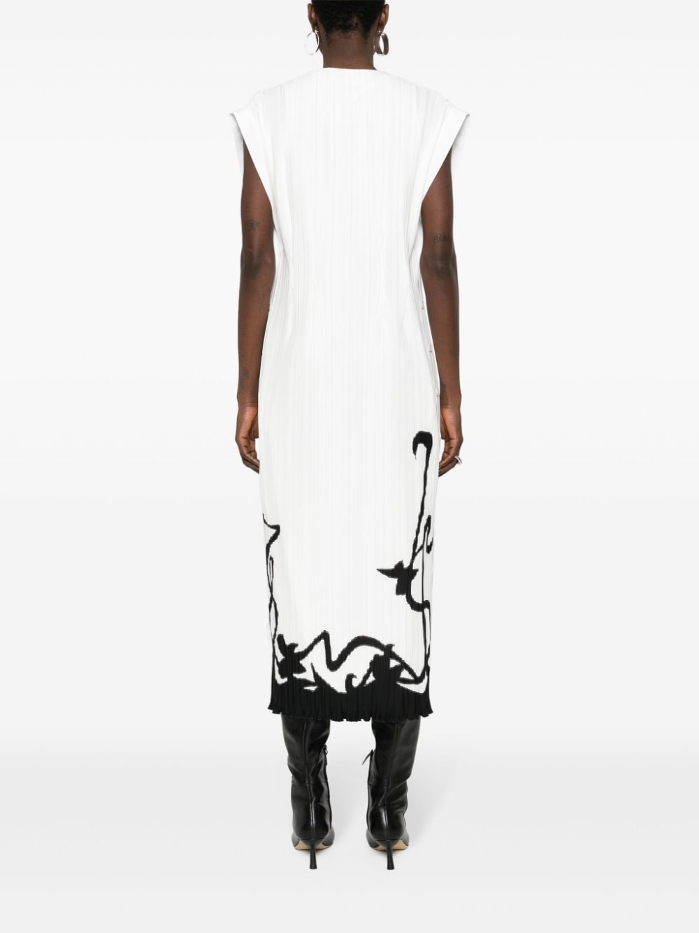 plissÃ©-effect midi dress - 4