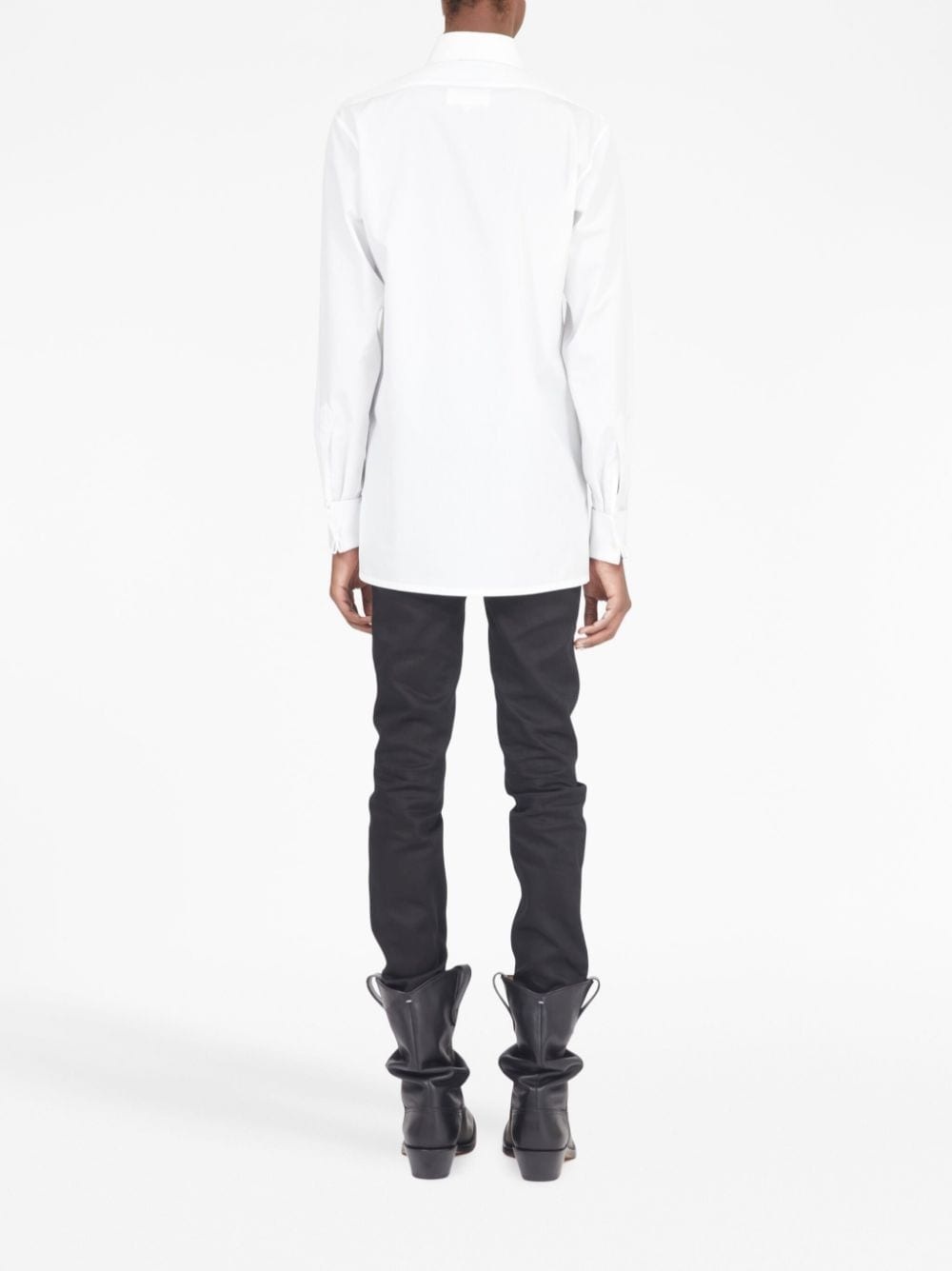straight-point collar cotton shirt - 4