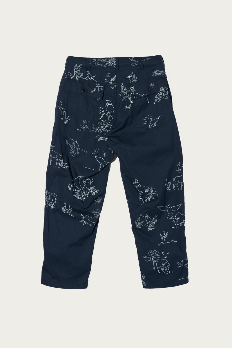 Engineered Garments Fatigue Pant - Navy Animal Print 6.5oz Natural Twill outlook