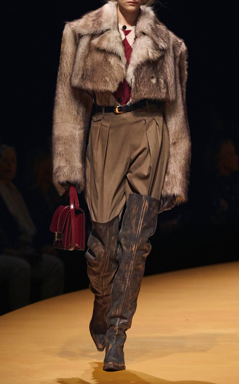 KHAITE Dugan Tapered Wool Pants brown outlook