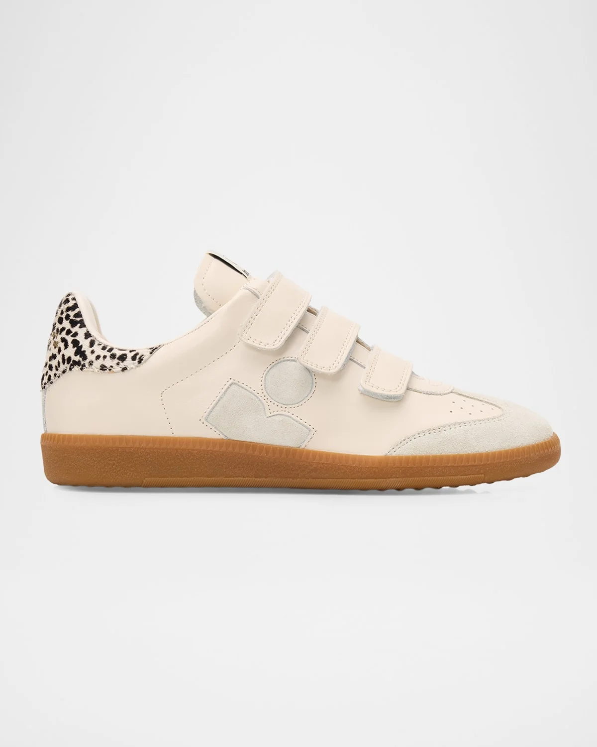 Beth Mixed Leather Grip-Strap Sneakers - 1