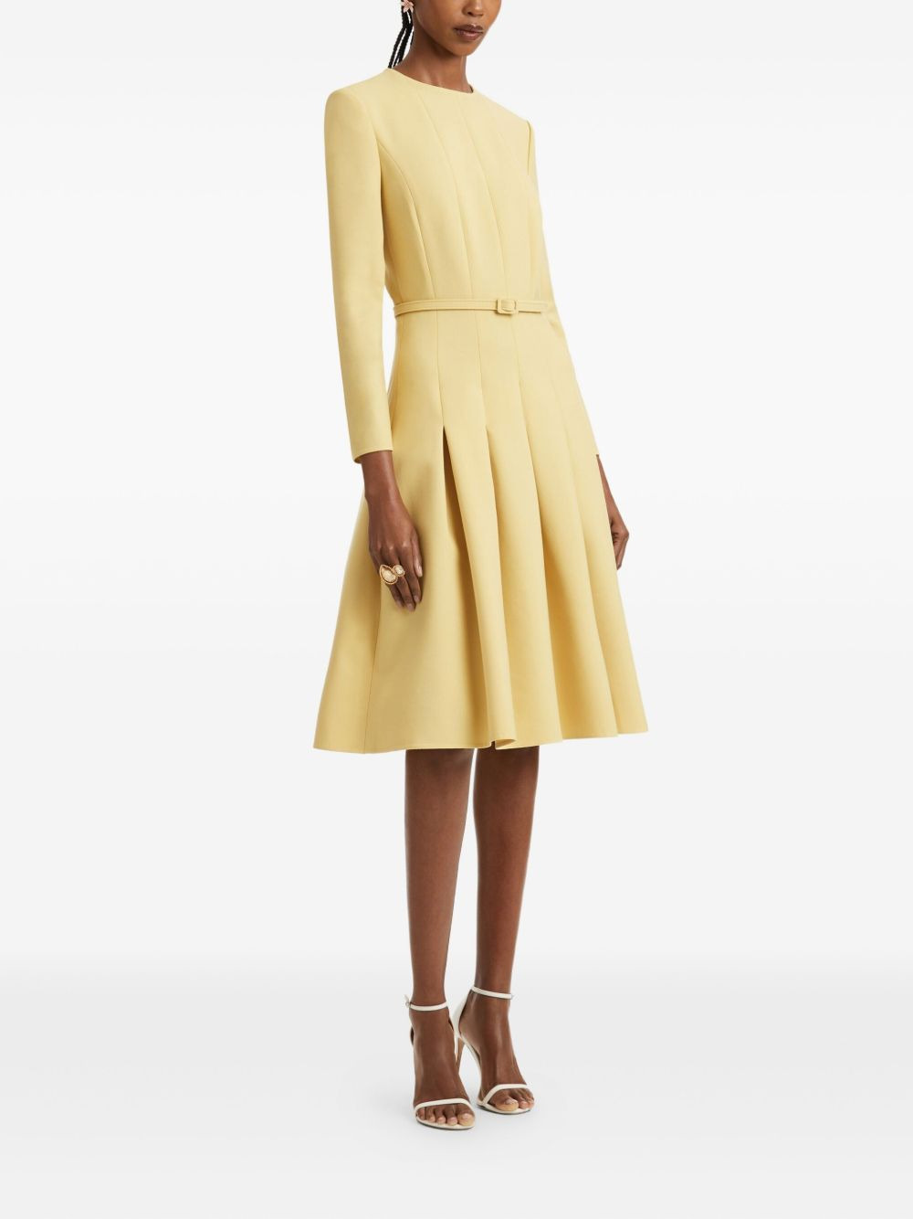 pleated belted dress - 3