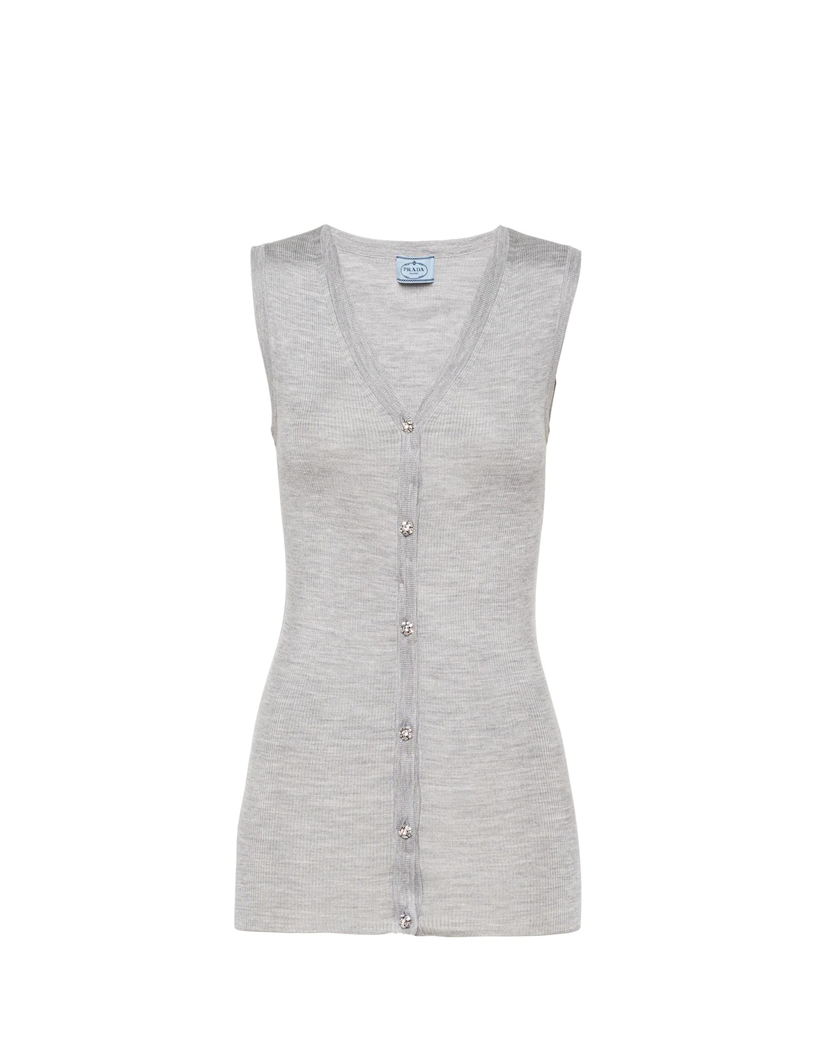 Silk knit button vest - 1