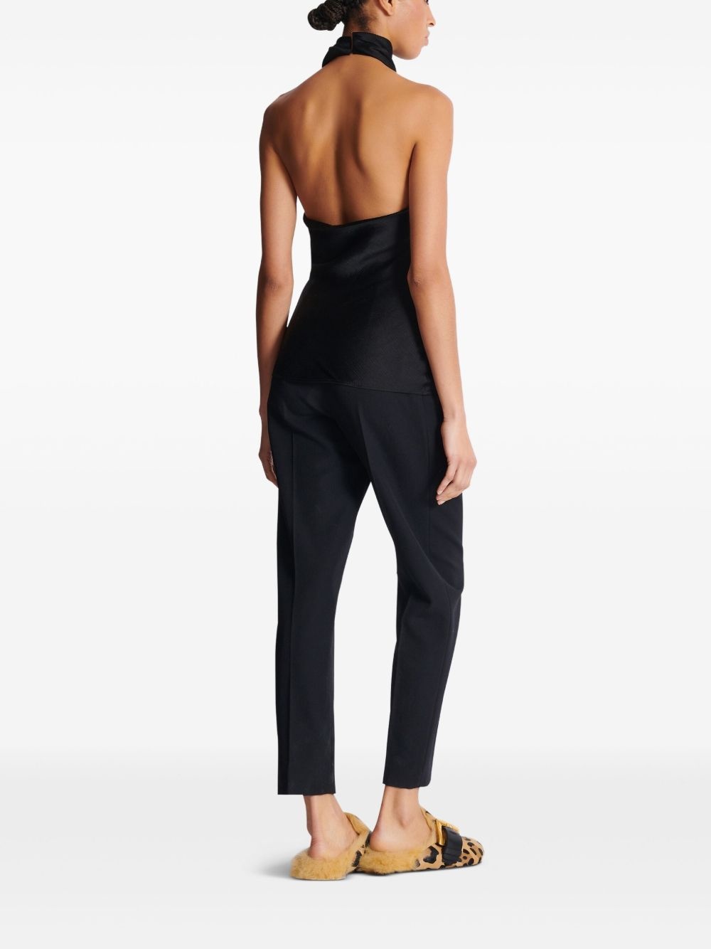 silk halterneck top - 4