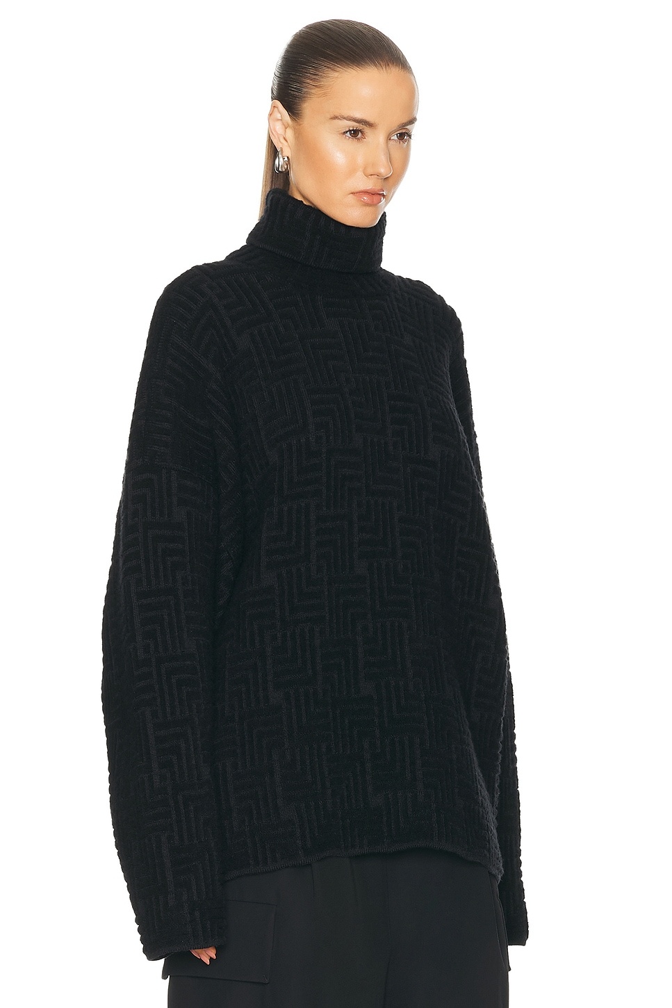 Straight Neck Relaxed Sweater - 2